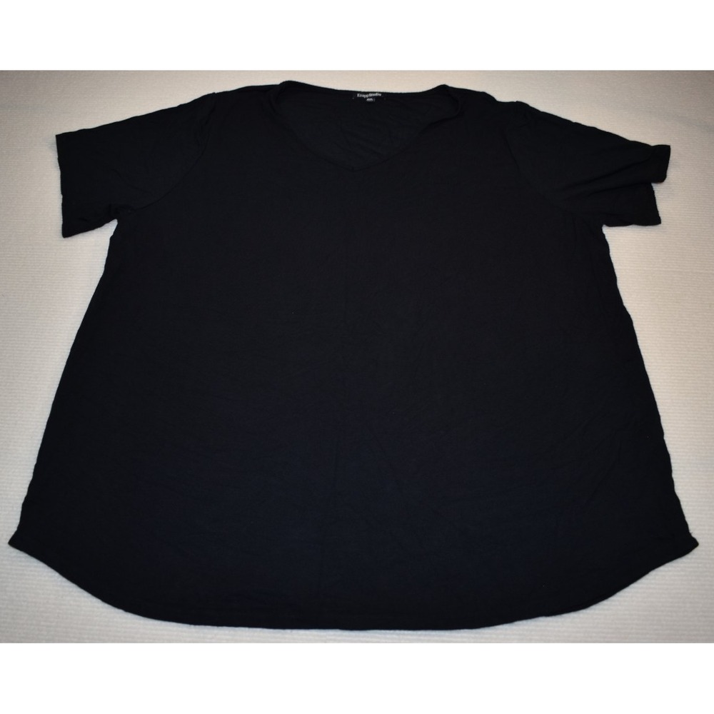 Knapp Studio Womens XXL Black Short Sleeve Knit Pullover Top